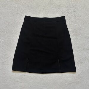 Black Mini Slit Skirt
